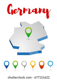 Germany outline map, vector illustration
