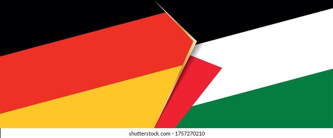 Deutschland und Palästina-Flaggen, zwei Vektorflaggen Symbol für Beziehung oder Konfrontation.