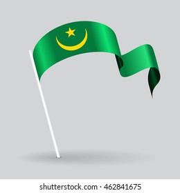 Germany pin icon wavy flag. Vector illustration.