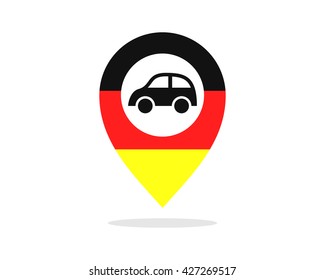 Germany pin marker path car drive vehicle automotive image vector