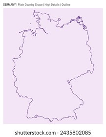 Germany plain country map. High Details. Outline style. Shape of Germany. Vector illustration.