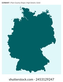 Germany plain country map. High Details. Solid style. Shape of Germany. Vector illustration.