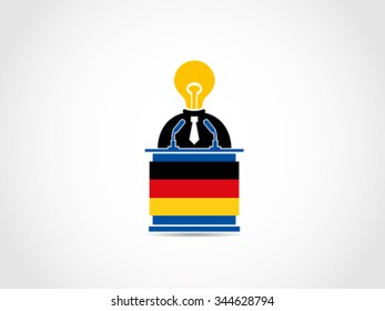 Germany Podium Speech Lack Of Idea Politician