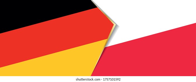 Deutschland und Polen Flaggen, zwei Vektorflaggen Symbol für Beziehung oder Konfrontation.