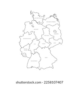 Germany political map of administrative divisions