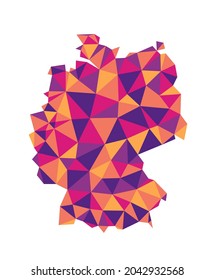 Germany polygonal map. Abstract geometric vector map. Low poly style.