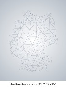 Germany polygonal map. Trendy geometric connected dots vector map. Low poly style.