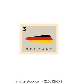 Deutschland Briefmarke. Deutschland National Flag Postage Stamp. Stempel mit offizieller Länderflagge und Ländernamen Vektorgrafik