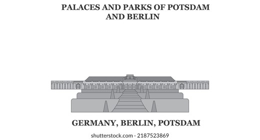 Germany, Potsdam City city skyline isolated vector illustration, icons
