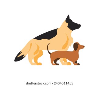 ilustración de alemania purebred dogs aislados