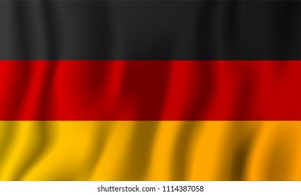 Germany realistic waving flag vector illustration. National country background symbol. Independence day.