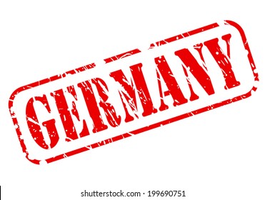 Germany red stamp text on white