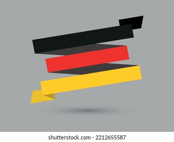 Germany Ribbon Flag. Vector Illustration.