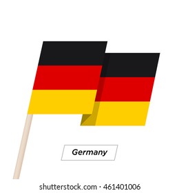 Germany Ribbon Waving Flag Isolated on White. Vector Illustration. Germany Flag with Sharp Corners
