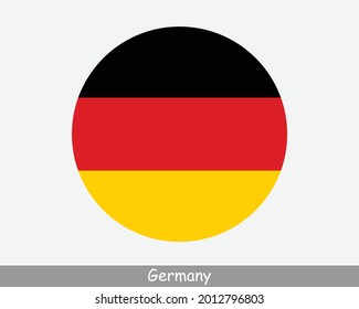 Germany Round Circle Flag. German Circular Button Banner Icon. Deutschland EPS Vector