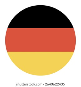 Germany round flag. Flag circle icon. Round push button, badge.