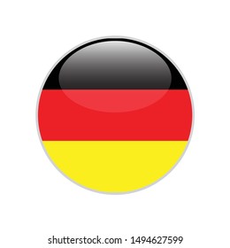 Germany round flag . closy flag of Germany - vector button. 