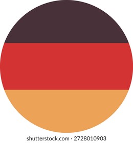 germany round flag icon, german circular national flag symbol isolated on white background, black red gold country emblem vector illustration