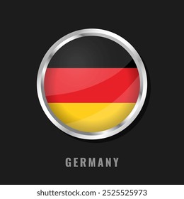 Drapeau national encadré en rond. Drapeau circulaire glacé de l'Allemagne.