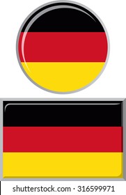 Germany round and square icon flag. Vector illustration Eps 8.