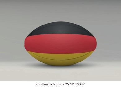 Germany rugby ball featuring the national flag design on a gray background