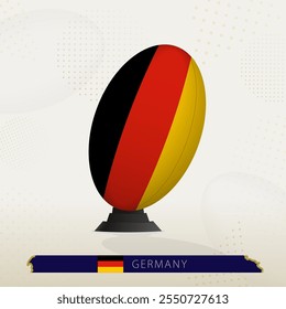 Deutschland Rugby Ball auf Rugby Kicking Tees mit modernem Design. Illustration perfekt für Sport, Nationalstolz und Rugby-Projekte.