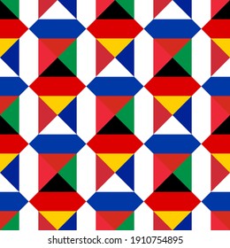 germany, russia, france and italy flags, seamless pattern. vector background
