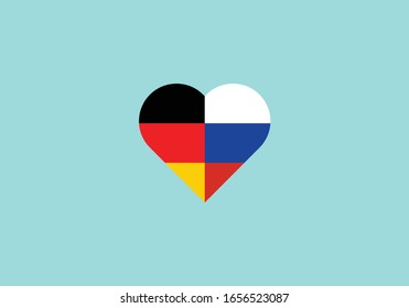 Germany Russia heart shape love symbol flag countries friendship