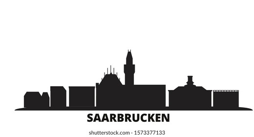 Germany, Saarbrucken city skyline isolated vector illustration. Germany, Saarbrucken travel black cityscape