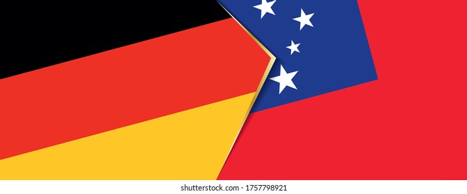 Deutschland und Samoa Flaggen, zwei Vektorfahnen Symbol für Beziehung oder Konfrontation.