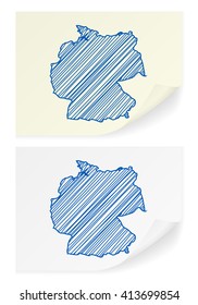 Germany scribble map on a white background.