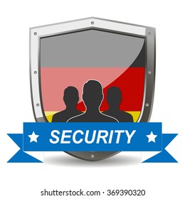 Germany Security. Security icon shield. Human Security. 