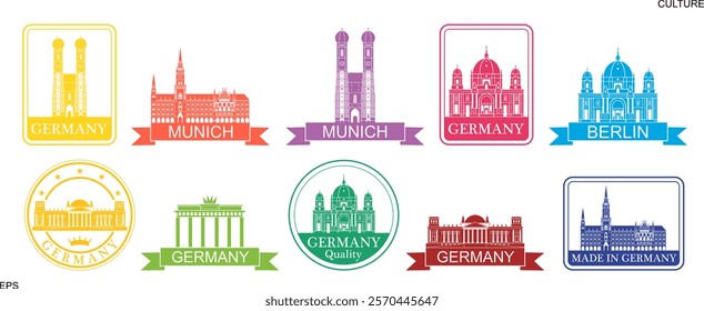 Germany set. Isolated Germany on white background