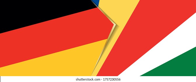 Germany and Seychelles flags, two vector flags symbol of relationship or confrontation.
