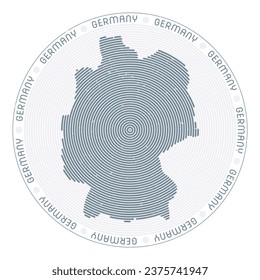 Germany shape radial arcs. Country round icon. Germany logo design poster. Trendy vector illustration.