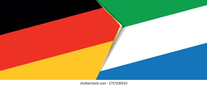 Deutschland und Sierra Leone Flaggen, zwei Vektorflaggen Symbol für Beziehung oder Konfrontation.