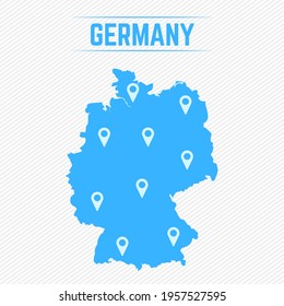Germany Simple Map With Map Icons