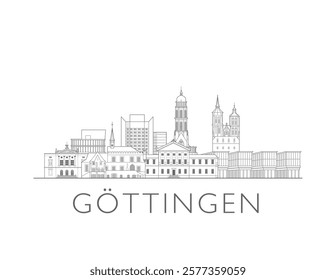 Göttingen Germany skyline cityscape vector illustration