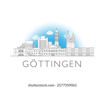 Göttingen Germany skyline cityscape vector illustration