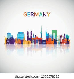 Germany skyline silhouette in colorful geometric style. Symbol for your design. Vector illustration.