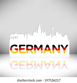 Germany skyline silhouette vector design.