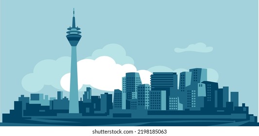 Düsseldorf Germany skyline vector illustration