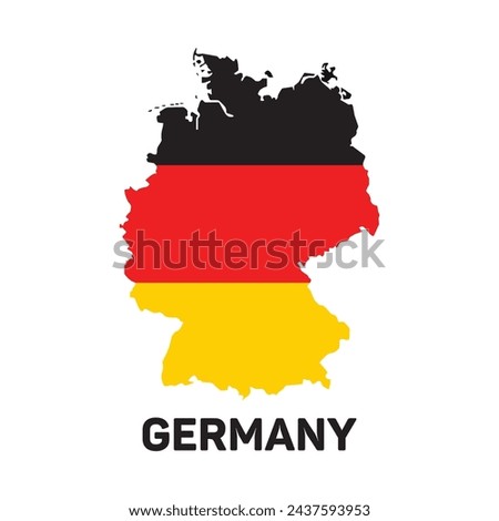 Germany slogan with german map and flag, vector design