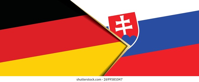Germany and Slovakia flags overlapping, representing Central European cooperation, business, diplomacy, and alliance