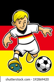 Germany soccer player with flag background