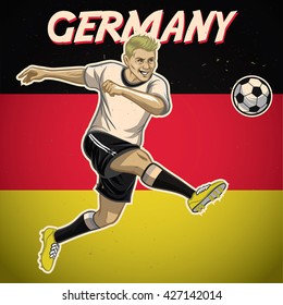 Germany soccer player with flag background
