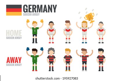 Germany soccer team character flat design, vector