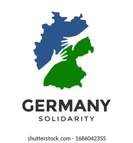 Deutschland Solidarity Vektorillustration Logo-Vorlage. Dieses Design verwendet Karte und Handzeichen. Geeignet für die Gemeinschaft.