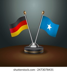 Germany and Somalia table flags relation with gradient backgrund. Vector Illustration