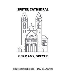 Germany, Speyer, Speyer Cathedral line icon concept. Germany, Speyer, Speyer Cathedral linear vector sign, symbol, illustration.